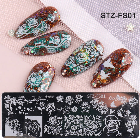 New Nail Stamping Lace Petals