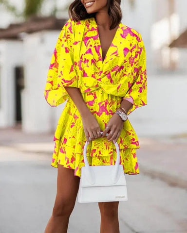 Women Sexy V Neck Mini Dresses