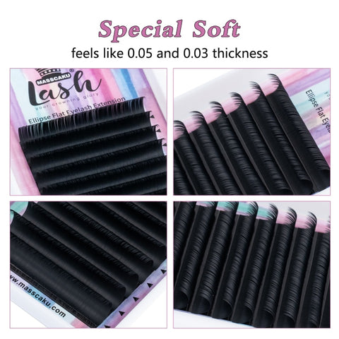 New flat lashes soft Split-tips fake eyelash