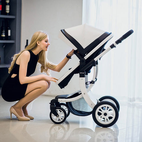 New Leather 2 in 1 Baby Stroller