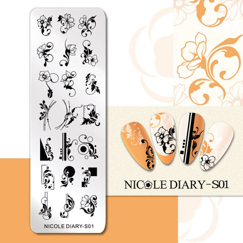 New Flower Stripe Design Stamping Plates