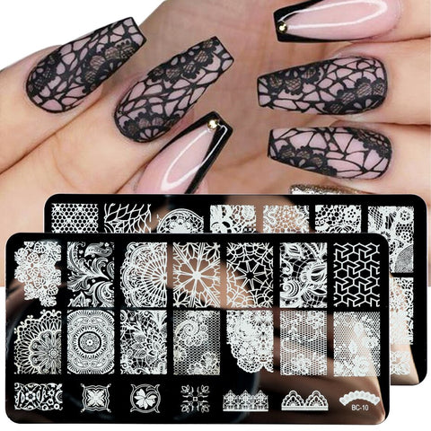 New Lace Flowers Nail Stamping Plates