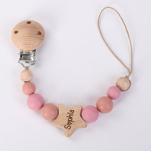 Baby Pacifier Custom Name Dummy Clip