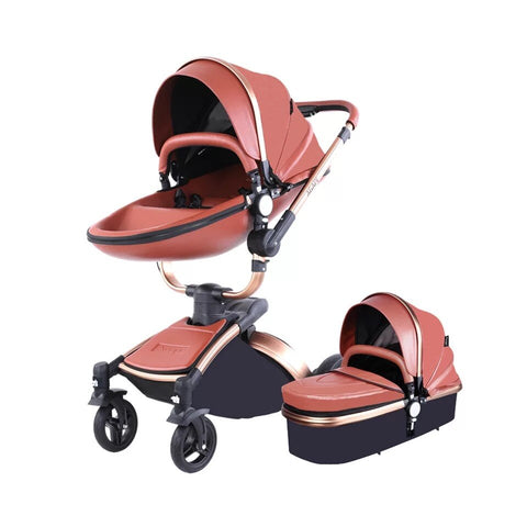 Newborn Carriage PU leather High Landscape Stroller