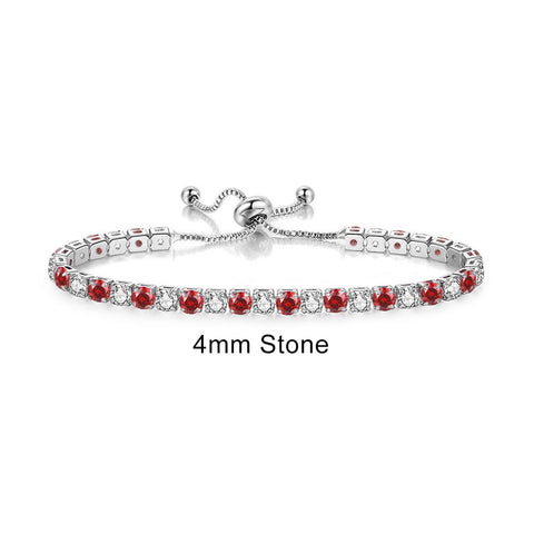 Women Rainbow Colorful Zircon Charm Bracelet