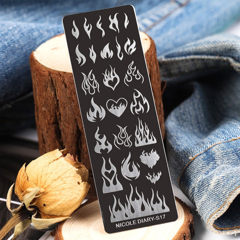 Girl Love Heart Printing Stencil Manicuring Art