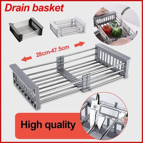 Adjustable Kitchen Stainless Steel Sink Rack
