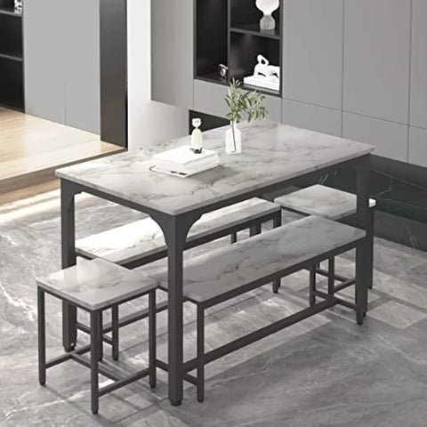 WiberWi Dining Table Set, 47.3” Kitchen Dining Table Set, Kitchen Table and Chairs