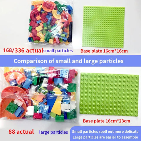 88-336PCS Marble Race Run Small Big Block Compatible City Building Blocks