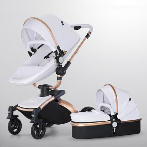 Newborn Carriage PU leather High Landscape Stroller