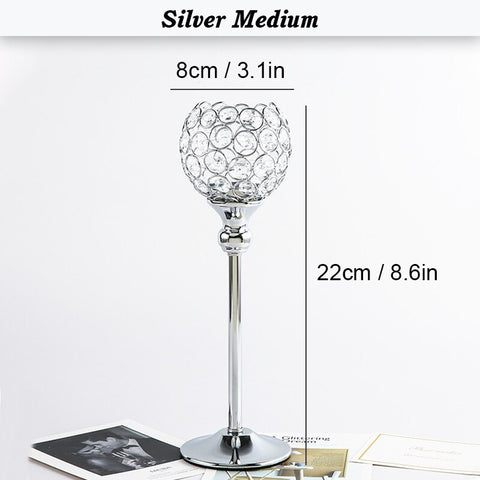 Golden Silver Crystal Wishing Candlestick Table