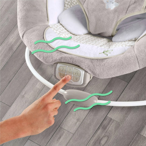 Baby Bouncer Seat with Light Up Toy Bar & Tummy Time Pillow