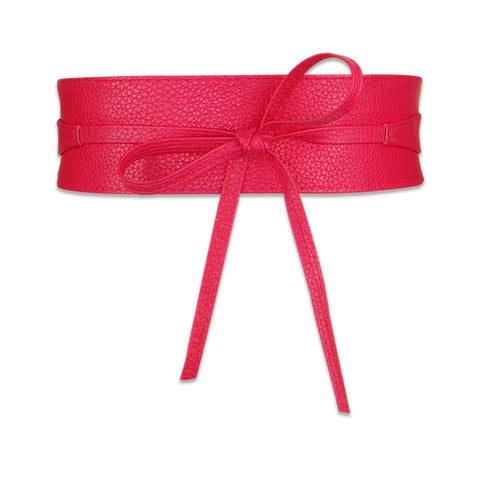 Women Dress Leather Bowknot Wide Belts