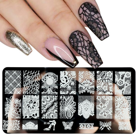 New Lace Flowers Nail Stamping Plates