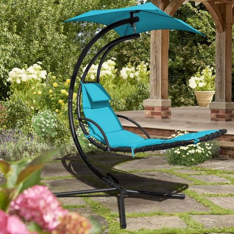Vineego Outdoor Curved Hanging Chaise Lounge Chair Floating