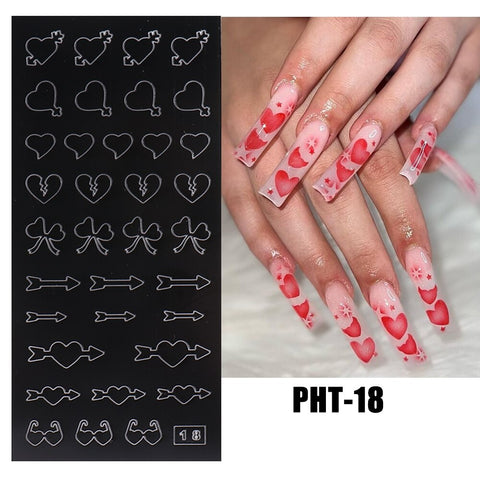 New Heart Butterfly Star Nail Stickers