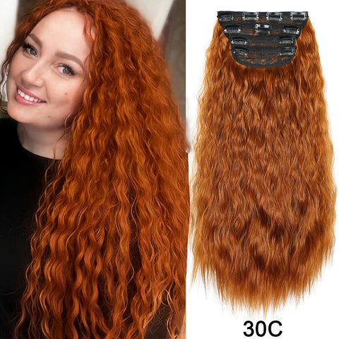 4Pcs/Set 20Inch Synthetic Hair Clip
