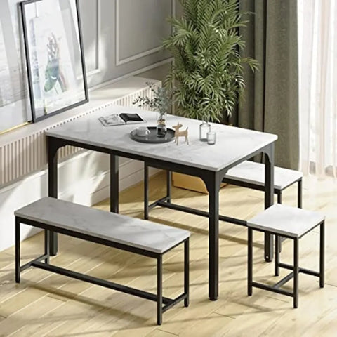 WiberWi Dining Table Set, 47.3” Kitchen Dining Table Set, Kitchen Table and Chairs