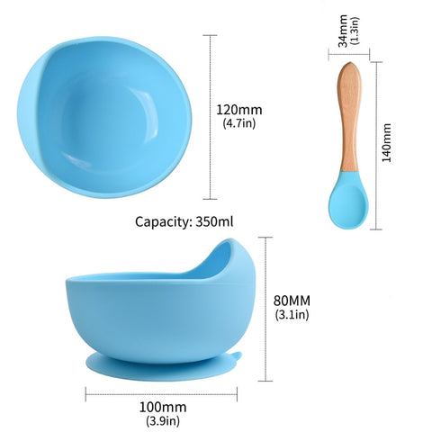 Baby Silicone Feeding Bowl With Spoon