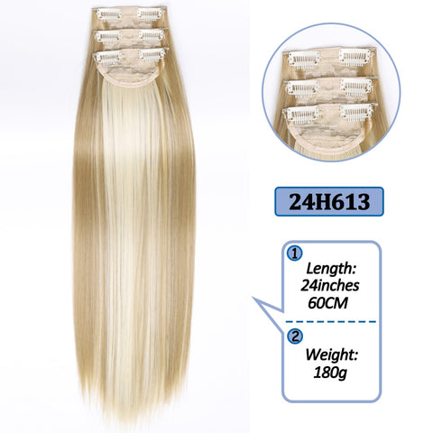 New Long Straight Clip In Hairpiece Hair Extensions