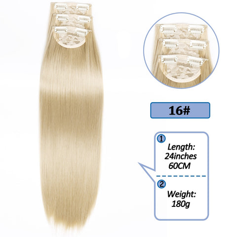 New Long Straight Clip In Hairpiece Hair Extensions