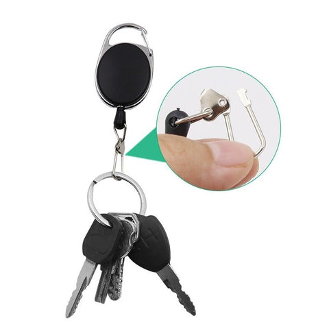 1-4pcs Retractable Key Chain Reel Badge Holder