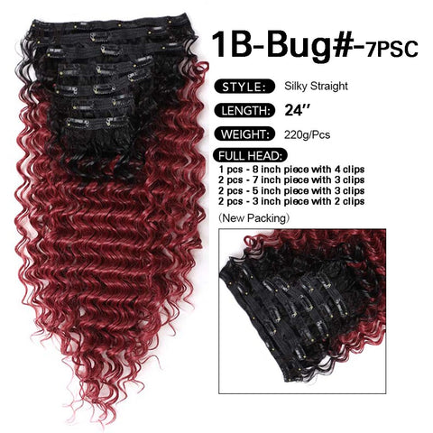 New Synthetic Curly Clip-In Hair Extensions