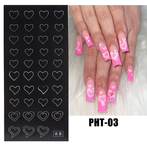 New Heart Butterfly Star Nail Stickers
