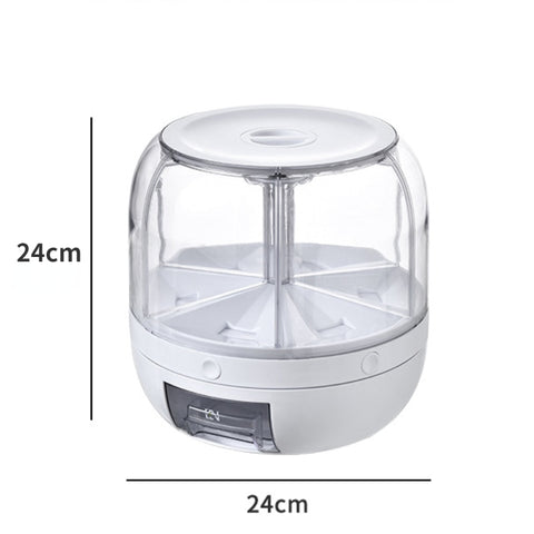 6KG Rotatable 360 Degree Rice Dispenser Sealed Dry Grain Bucket