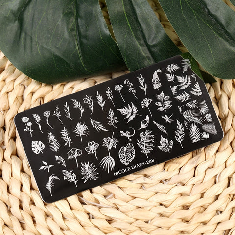 New Flower Leaves Nail Stamping Plates