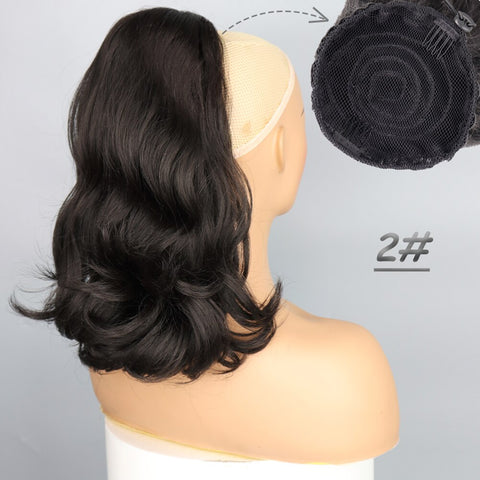 2 Plastic Comb Drawstring Ponytail Hair Extension
