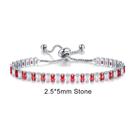 Women Rainbow Colorful Zircon Charm Bracelet