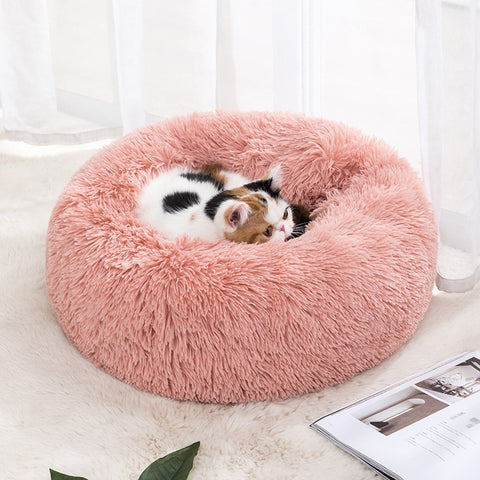 Cat Nest Round Soft Shaggy Mat