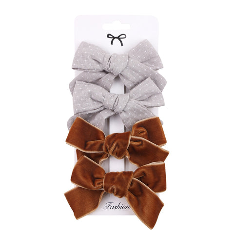 4Pcs/Set Baby Bows Hair Clips