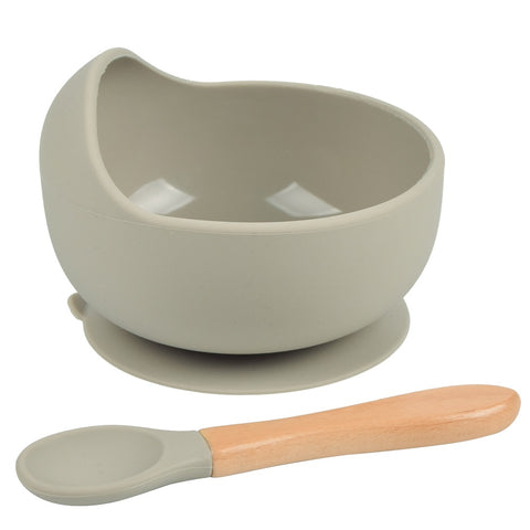 Baby Silicone Feeding Bowl With Spoon