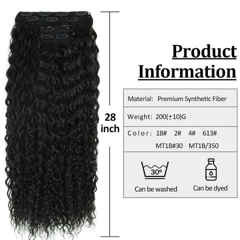 New Synthetic Curly Clip-In Hair Extensions