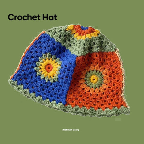 2023 Flower Crochet Bucket Hat