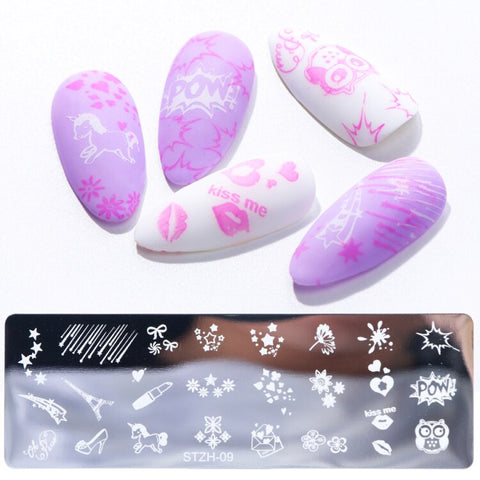 New Nail Stamping Lace Petals