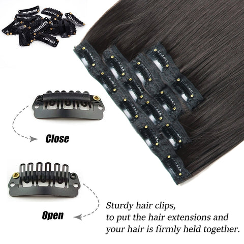 New Long Straight Clip In Hairpiece Hair Extensions