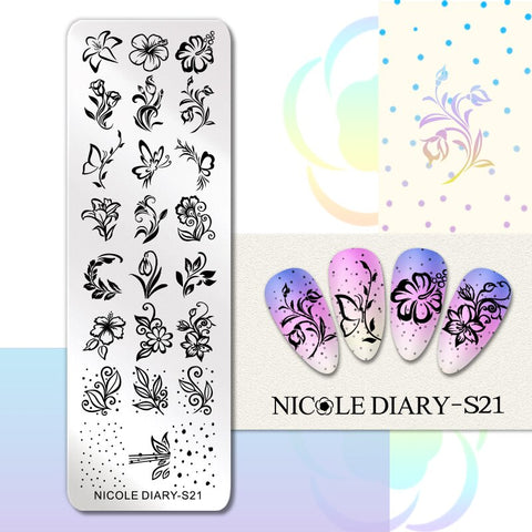 New Marble Abstract Geometry Nail Stamping Plates