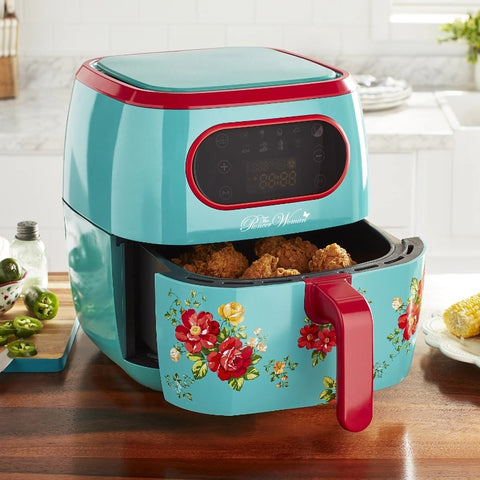 Vintage Floral 6.3 Quart Air Fryer with LED Screen, 13.46"