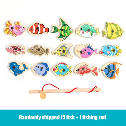 New Montessori Wooden Magnetic Fishing Toys