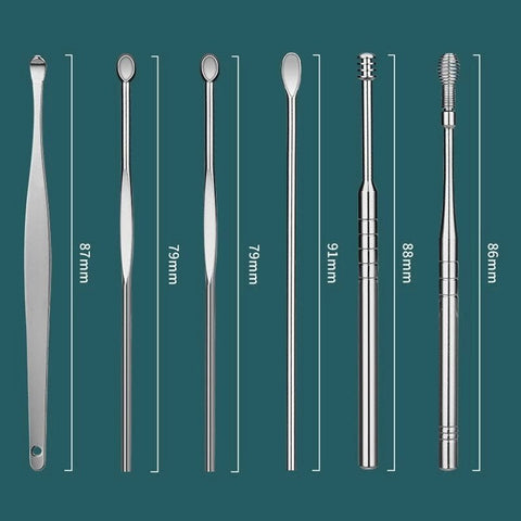 6pcs/set Stainless Steel Ear Picking Tool Set
