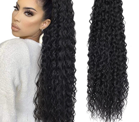 32Inch Water Wave Afro Pony Tail Women Hairpiece