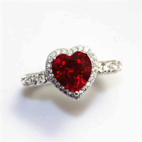 Heart Rings for Women Silver Color Wedding Engagement Bridal Jewelry Cubic Zirconia Stone