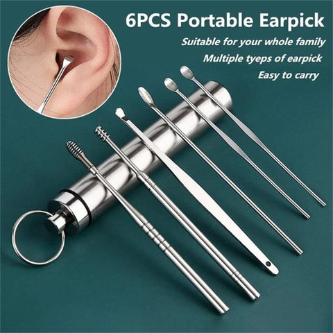 6pcs/set Stainless Steel Ear Picking Tool Set