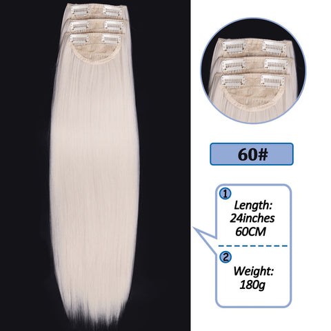 New Long Straight Clip In Hairpiece Hair Extensions