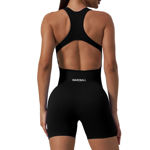 Women Ribbed One Piece Rompers Yoga Set
