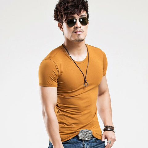 Men Fitness V neck T-shirts