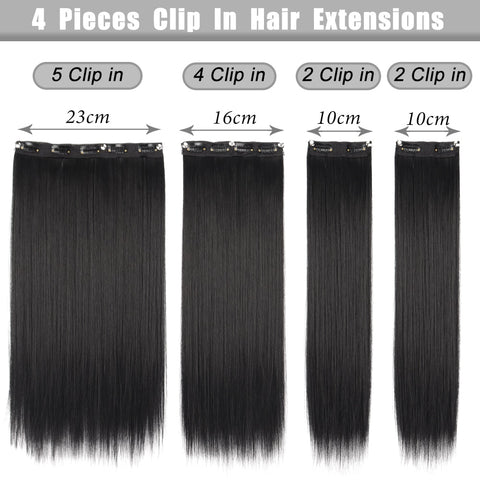 New Long Straight Clip In Hairpiece Hair Extensions